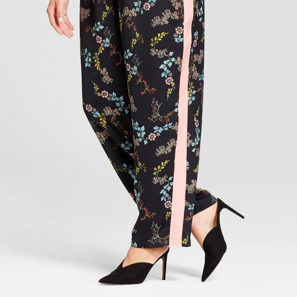 Who What Wear Floral Satin Pant